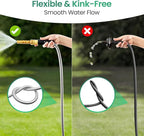 Cesun Metal Garden, Short Connector, Water Lead-in Hose Extension, Extremely Flexible, for Hose Reel/RV/Dehumidifier, Lightweight/Durable/Drinking Water Safe SS Female to Male, 5FT