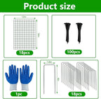 6 Pack Plant Protectors from Animals, 12''x16'' Metal Plant Cages for Outdoor Plants, Garden Plant Protector with Stakes & Zip Ties, Keep Rabbits Squirrels Out, Plant Cage for Flowers Vegetables