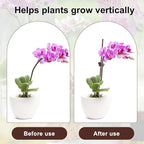 10Pcs Plant Support Stakes with 15pcs Plant Clips,15.7 Inches Bendable Plant Sticks for Indoor and Outdoor Plants,Single Stem Flower Stakes for Phalaenopsis Orchid Flower Roses(Brown)