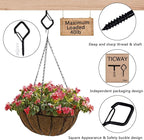 50 Pcs Outdoor Hooks for String Lights,Screw Hooks for Hanging Plants,Ceiling Hooks with Safety Buckle,Square Hanger for Wind Chimes,Bird Feeder,Lanterns,Christmas Decorations (Black)