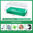 Aquatic Turtle Tank Habitat Kit Stone+Filter+Heat Lamp Enhancing Interaction with 360° Viewing, Standalone Filtration, DIY Creative Zone, Enriched Living (Green, Large[with Light])