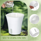 Ziliny 30 Pcs 3 Inch Self Watering Pots Self Watering Planters for Indoor Planters Plastic Garden Flower Pots with Level Indicator Vents for Herbs