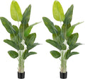 Lifelike Bird of Paradise Artificial Plant,6ft Faux Banana Leaf Tree with 13 Trunks - Perfect Indoor Silk Floor Plant for Home Decor in Living Room, Office, and Bedroom(Set of 2)
