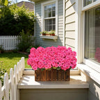 6 Bundles Rose Red Artificial Geranium Flowers for Outdoors Spring Decor Geraniums Silk Flowers UV Resistant Lifelike Faux Flowers for Spring Indoor Outdoor Garden Patio Porch Balcony Home Decoration