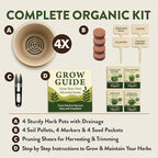 HOME GROWN Indoor Organic Herb Garden Kit, Unique Valentines Day Gift for Adults, Men, & Women,Grow 4 Herb Seeds for Kitchen Window Garden,Beginner DIY Hobby Gardening Gift for Plant Lovers, Mom & Dad