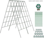Amoskey Cucumber Trellis, Garden Trellis for Climbing Plants Outdoor, Foldable A-Frame Trellis, Cucumber Trellis for Raised Bed for Cucumbers, Peas, or Tomatoes (Green, Bold Large Grid 46''H*36'W)