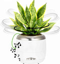 PLANTPETZ Extra Large Robotic Planter – Smart Planter Fits 6 Inch Pots | Bluetooth Speaker | Interactive Smart Plant Pot Turns A Real Plant Into a Touch/Motion Responsive Companion - Pure Ivory White
