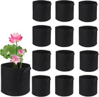 12Pcs Lily Plant Pots for Pond, Aquatic Pond Planter for Pond Durable Breathe Reusable Fabric Plant Bags for Aquatic Plants, Potato, Carrot, Onion, Flower (1 Gallon)