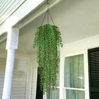 Waipfaru 4Pcs Artificial Hanging Plants, Fake Vines Fake Hanging Plants for Outdoors UV Resistant Ivy Artificial Plants Outdoor Faux Plants Indoor Bedroom Living Room Boho Wall Porch Shelf Decor