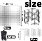 30Pcs Plant Protectors from Animals, 12x12 inch Metal Wire Mesh Plants Cages for Garden, Protection Vegetables Flowers Shrubs, Keep Rabbits, Chickens, Ducks and Other Animals Out