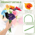 uxcell 8Pcs 11inch Artificial Anthurium Lily Flowers, Permanent Flower Bouquet for Home Arrangements Wedding Festival Decoration Crafts Store Decor Accessories, Orange