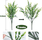 RECUTMS Fake Plants Artificial Spring Plants Outdoor Fake Flowers for Outdoor Artificial Flowers UV Resistant Artificial Plants Outside Front Porch Spring Decorations for Home(Green)