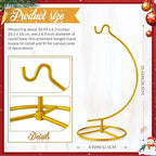 Baderke 2 Pack Ornament Display Stand, 10.43" Height Ornament Hanger, Air Plant Holder Terrariums Hanging Stand Crystal Ball Hanging Hook for Christmas Wedding Home Office Decoration (Gold)