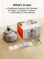 Cordless Cat Water Fountain, Battery Operated, 4L/135fl oz Stainless Steel Pet Water Fountain for Cats Dogs with Motion Sensor, Ultra Quiet Cat Drinking Fountain with 6 Filters (YPD-C004S)