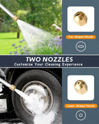 Upgraded Jet Nozzle for Garden Hose with 2 Different Nozzles and Hose Quick ConnectorsWasher Tools with 2 Different Nozzles and Quick Connectors