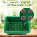UWIOFF Seed Starter Tray, 12-Pack 144 Cells Seedling Starter Trays, Humidity Adjustable Seed Tray Kit with Dome and Base Greenhouse Grow Trays Mini Propagator for Seeds Growing Starting