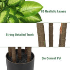 Artificial Golden Dieffenbachia 4ft Tall Artificial Plants Indoor Decorative Silk Plants Potted Faux Tropical Tree Lifelike House Floor Large Fake Tree for Home Living Room