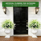 TURNMEON 20 Bundles Calla Lily (400 Heads) Artificial Flowers for Outdoors, Fake Plants UV Resistant Faux Plastic Fake Flowers for Indoor Planter Home Porch Yard Spring Summer Cemetery Decor(White)