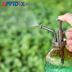 OFFIDIX Glass Plant Mister Spray Bottle, Vintage Spritzer, Succulent Watering Bottle with Bronze Plastic Top Pump, Small Sprayer Mister for Garden and Indoor Plants