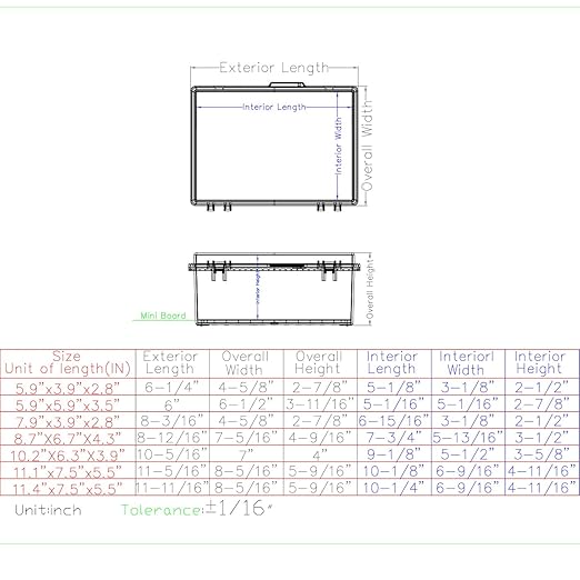 Waterproof Junction Box, ABS Plastic Electrical Box with Stainless Steel Latch, Hinged Cover Electric Project Enclosure Box with Mounting Plate, Wall Brackets & Cable Gland 8.7"x6.7"x4.3"
