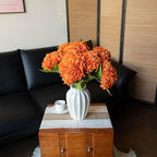 DUYONE 3PCS 22 inch Realistic Artificial Hydrangea Large Flowers Artificial Flowers Dry Flowers Outdoor Wedding Christmas Office Family Party Living Room Table Decoration (Orange)