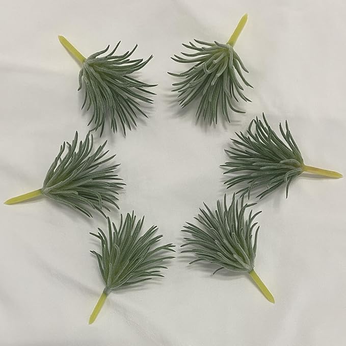 Artificial Air Plants Look Real Succulants Plants Faux Greenery Plants Bromeliads for Garden Home Office Decoration (Green Mini Small Air Plants Artificial)