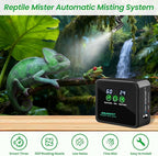 Reptile Mister Automatic Misting System, Reptile Humidifiers with Smart Timing Controller, Terrariums Humidifier with 360°Adjustable Misting Nozzles, Rainforest Ecosystem Sprayer…