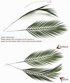 Artificial Palm Leaves Stem, Fake Tropical Palm Tree Leaf Plastic Greenery Plants Faux Areca Stems Jungle Boston Decoration for Indoor Outdoor Wedding Birthday Party Arrangement Table DIY Decor 12 Pcs