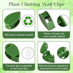 60 Pcs Plant Wall Clips, Plant Climbing Wall Fixture Clips, Wall Vines Fixing Clips with 72 Adhesive Stickers, Self-Adhesive Plant Fixer for Vine Support and Indoor Outdoor Decoration