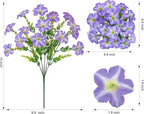 Artificial Flowers for Outdoors Fake Plants Outside Decoration, 20 Bundles Silk Petunia with Eucalyptus UV Resistant Realistic Faux Flowers for Outdoor Planters Garden Balcony Yard Porch Patio, Mix