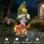 Solar Gnomes Garden Statue Decor for Mother's Father's Day,Gnome Figurines with LED Light for Garden Decorations for Patio Lawn Balcony Fairy Gardens Housewarming Gifts for Women Mom Grandma