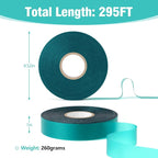 Prudiut 300FT Stretch Tie Tape Roll, 1'' Plant Tape Green Stretch Garden Tie, Thick Sturdy Tree Nursery Tapes Vinyl Stake Ribbon Support for Indoor Outdoor Patio Plant, Tree, Vegetables, Branches