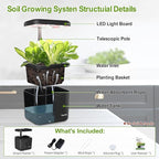 Indoor Garden Growing Systems Self-Watering Plant Pot Smart Gardening System with 17 Watts LED Grow Light Auto Timer Gardening Plant Gifts for Mom Plant Pot for vegetables herbs(No Seeds&Soil)