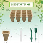 Seed Starter Tray,240 Cell Biodegradable Peat Pots Seed Starter Kit,Organic Germination Trays for Vegetable Flower Seedlings with 20 Plant Labels & 2 Garden Tools -20 Pack