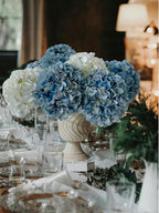ZYTUYO 5 Pcs Light Blue Silk Hydrangeas Artificial Flower Boho 20'' Faux Hydrangeas for Spring Home Decor Kitchen Living Room Porch Wreath Indoor Outdoor Wedding Flower Arrangement