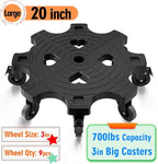 20 Inch Plant Caddy with Wheels Heavy Duty Outdoor,Indoor Rolling Plant Stand with 3inch Casters Black Heart Shaped Plant Dolly Large Potted Planter Cart for Big Flowerpots Plants Pots