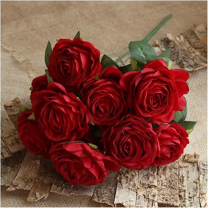 Flower Artificial, Artificial Silk Melaleuca Roses Wedding Photography Bouquets Valentine's Day Gift Home Living Room Simulation Flower Decoration(Haze Orchid)