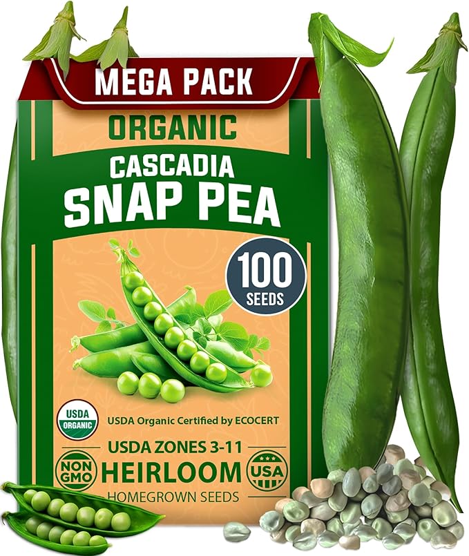 HOME GROWN - Snap Pea Seeds for Planting Organic 100 & Tendersweet Carrots Pack 3000