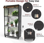 Indoor Greenhouse with Clear Cover – 4-Tier Portable Plant Stand with 3 T8 Grow Lights, Timer, Thermometer, Ventilation, Seed Starter for Herbs, Seedlings, Flowers (35.8"x13.8"x62.8")