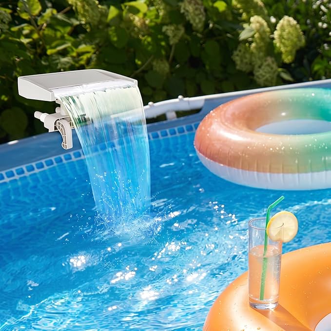 Hanaoyo Pool Fountain Waterfall - Smooth Flowing Above Ground Pool Accessory for Outdoor Decor and Relaxation