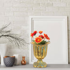 Vaguelly Vintage Style Planter with Cast Iron Base Roman Column Flower Pot for Wedding Decor Home Centerpiece Lightweight European Flower Vase