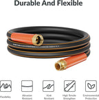 Giraffe Tools Garden Hose 75ft x 3/4",Heavy Duty Rubber Hose,No Kink,Flexible,Hybrid Hose with Male/Female for Cleaning & Washing, 1465PSI, Black