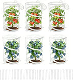 6-Pack 12"x20" Pop Up Plant Cover from Animals, Small Mesh Plant Protector for Outdoor Garden, Portable Netting for Potted Tomato Strawberry Flowers (Squirrel & Bird Proof)
