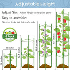Legigo 6-Pack Tomato Cage for Garden Plant Support- Up to 63inch Garden Stakes Tomato Cage, Tomato Trellis for Potted Plants, Tomato Cages Plant Stakes for Climbing Vegetables Plants Flowers