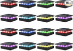 Peasur 4x4 Solar Post Cap Lights RGB Color Changing, 16 Pack Outdoor LED Fence Light Solar Powered Waterproof, Wood/Vinyl Posts Top Lighting for Outside Deck Yard Garden Patio