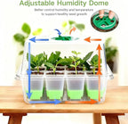 Silicone Seed Starter Tray with Humidity Dome, Indoor Seedling Starter Kit, 5-Pack Flexible Germination Trays - Adjustable Vent, Reusable & Dishwasher Safe for Herbs/Vegetables/Flowers