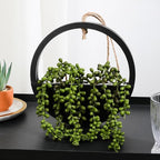 Artificial Hanging Plants Hanging Planter Fake Succulents Artificial String of Pearls with Pot and Lanyard for Home Office Wall Decoration