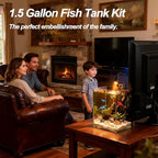 Betta Fish Tank kit,Small Nano Glass Fish Tank Start Kit with Filter,LED Light for Shrimp,Small Fish,Betta (1.5 Gallon)