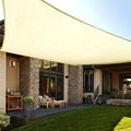 LOVE STORY Custom Size 9'x10' Butter Cream Sun Shade Sail Rectangle UV Block Canopy Patio Sail Sunshades Fabric for Outdoor Garden Carport (We Make Custom Size)