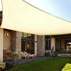 LOVE STORY Custom Size 9'x10' Butter Cream Sun Shade Sail Rectangle UV Block Canopy Patio Sail Sunshades Fabric for Outdoor Garden Carport (We Make Custom Size)